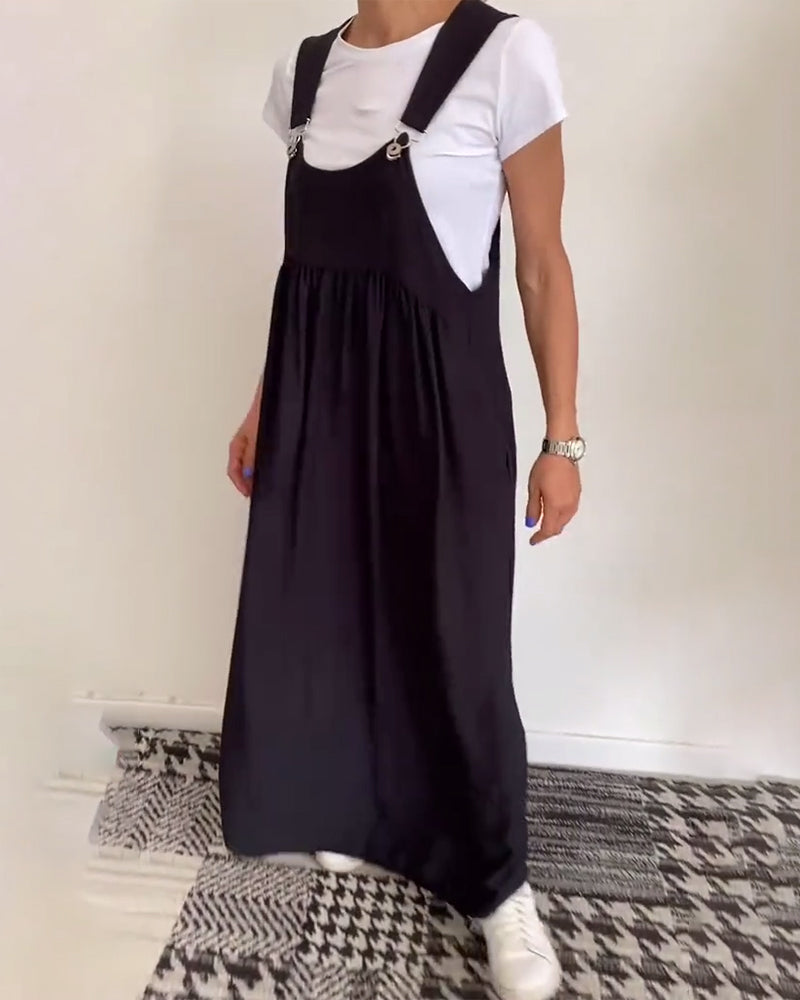 Women's Relaxed Pinafore Maxi Dress