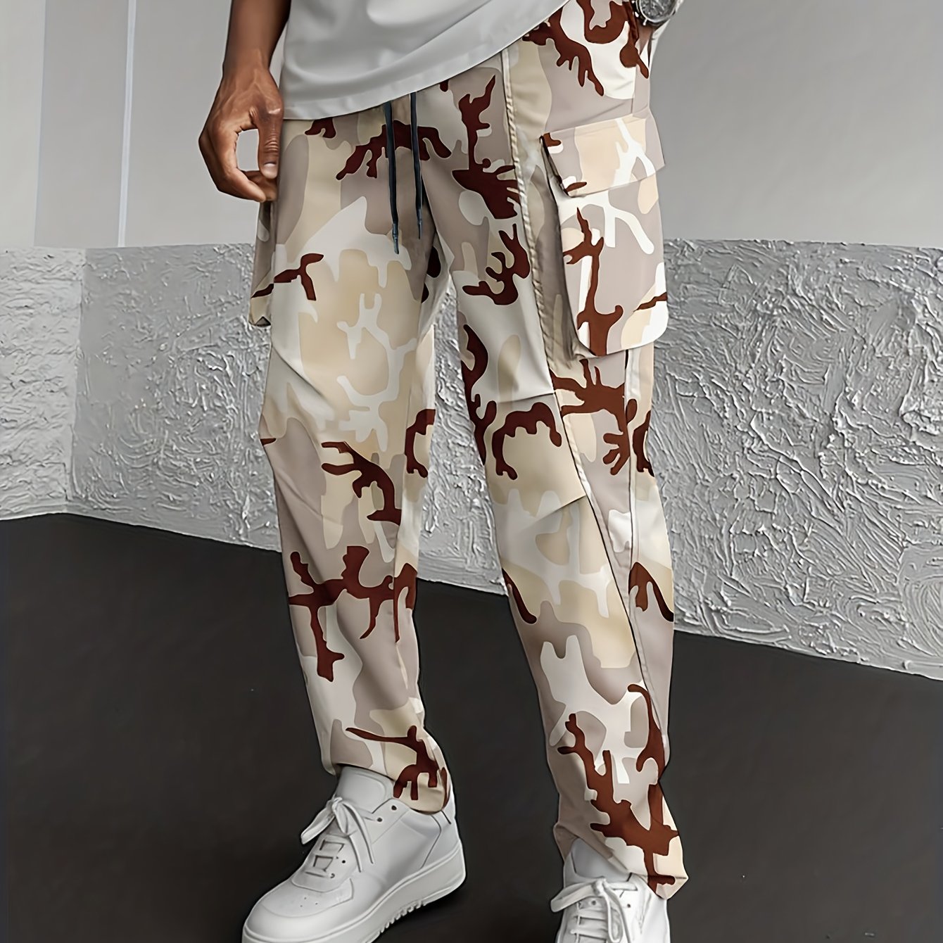 Herren-Cargo-Joggerhosen im Camouflage-Muster