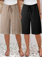 Damen Bermudashorts mit weitem Bein und lockerem Tunnelzug