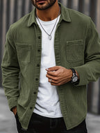 Veste-chemise en velours côtelé avec texture côtelée pour un style décontracté superposé au quotidien