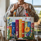 Blomstret quiltet mulepose til kvinder