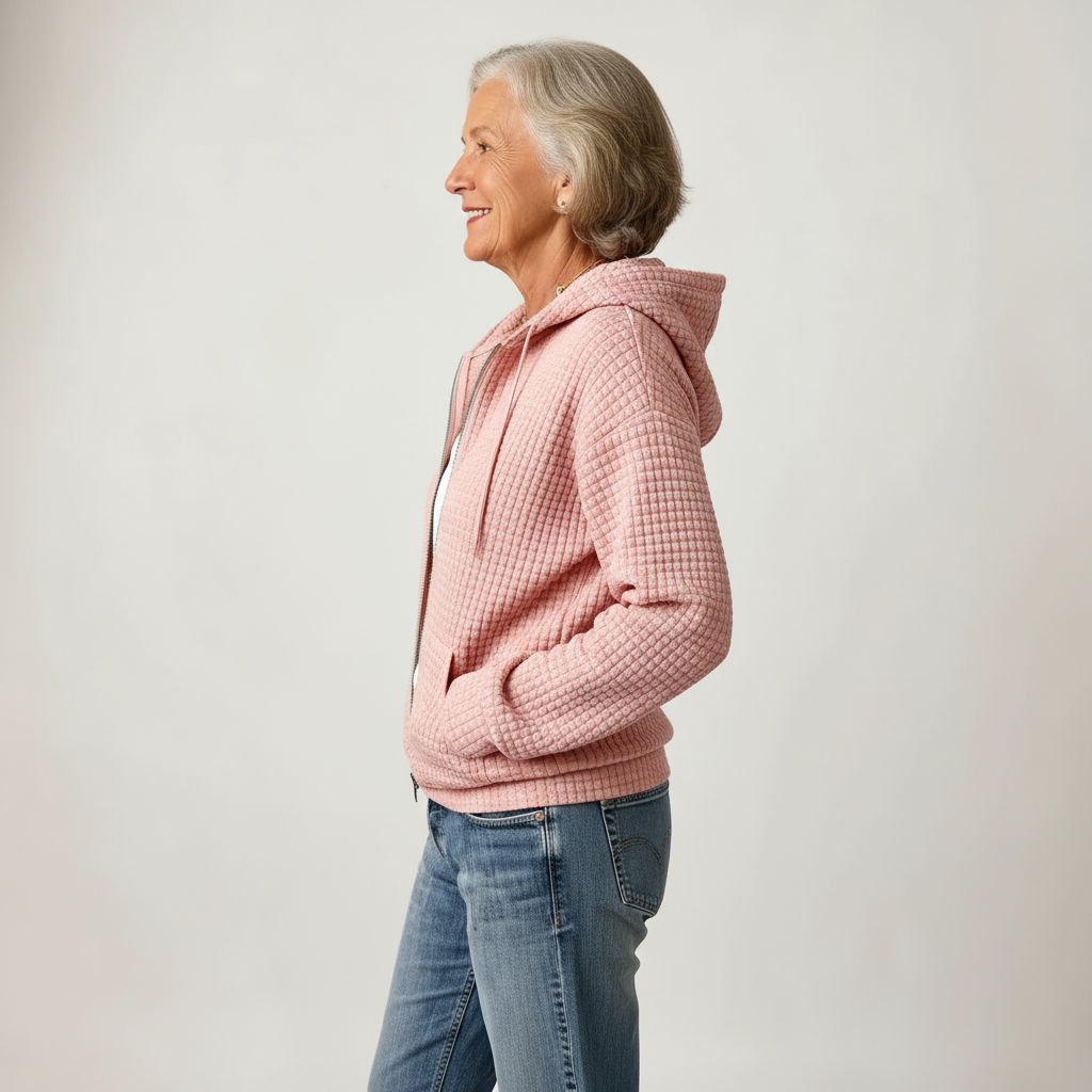 Women's Textured Hooded Zip-Up Jacket