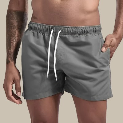 Men's Quick-Dry Swim Shorts with Drawstring Waist and Relaxed Fit
