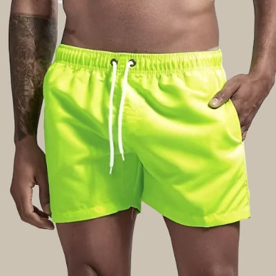Men's Quick-Dry Swim Shorts with Drawstring Waist and Relaxed Fit