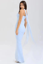 Damen trägerloses Maxikleid mit Korsettoberteil und geraffter Meerjungfrauen-Silhouette