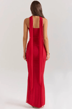 Damen trägerloses Maxikleid mit Korsettoberteil und geraffter Meerjungfrauen-Silhouette