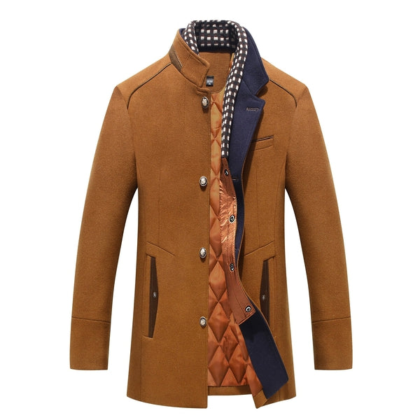 Men’s Stand Collar Long Coat