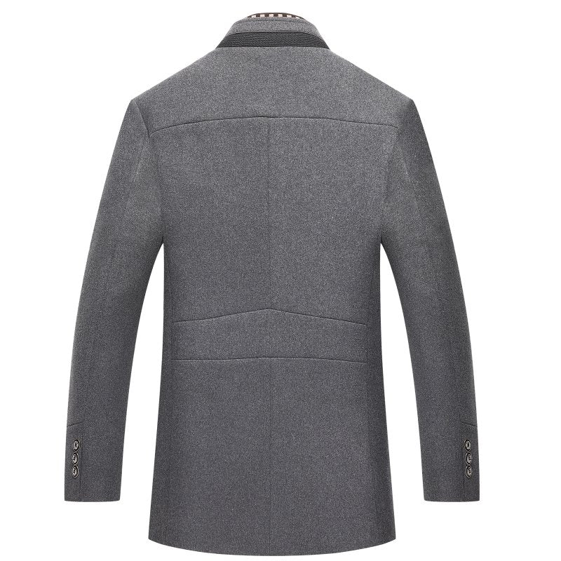 Men’s Stand Collar Long Coat