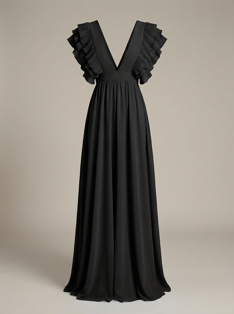 Women’s Ruffle Sleeve Maxi Dress