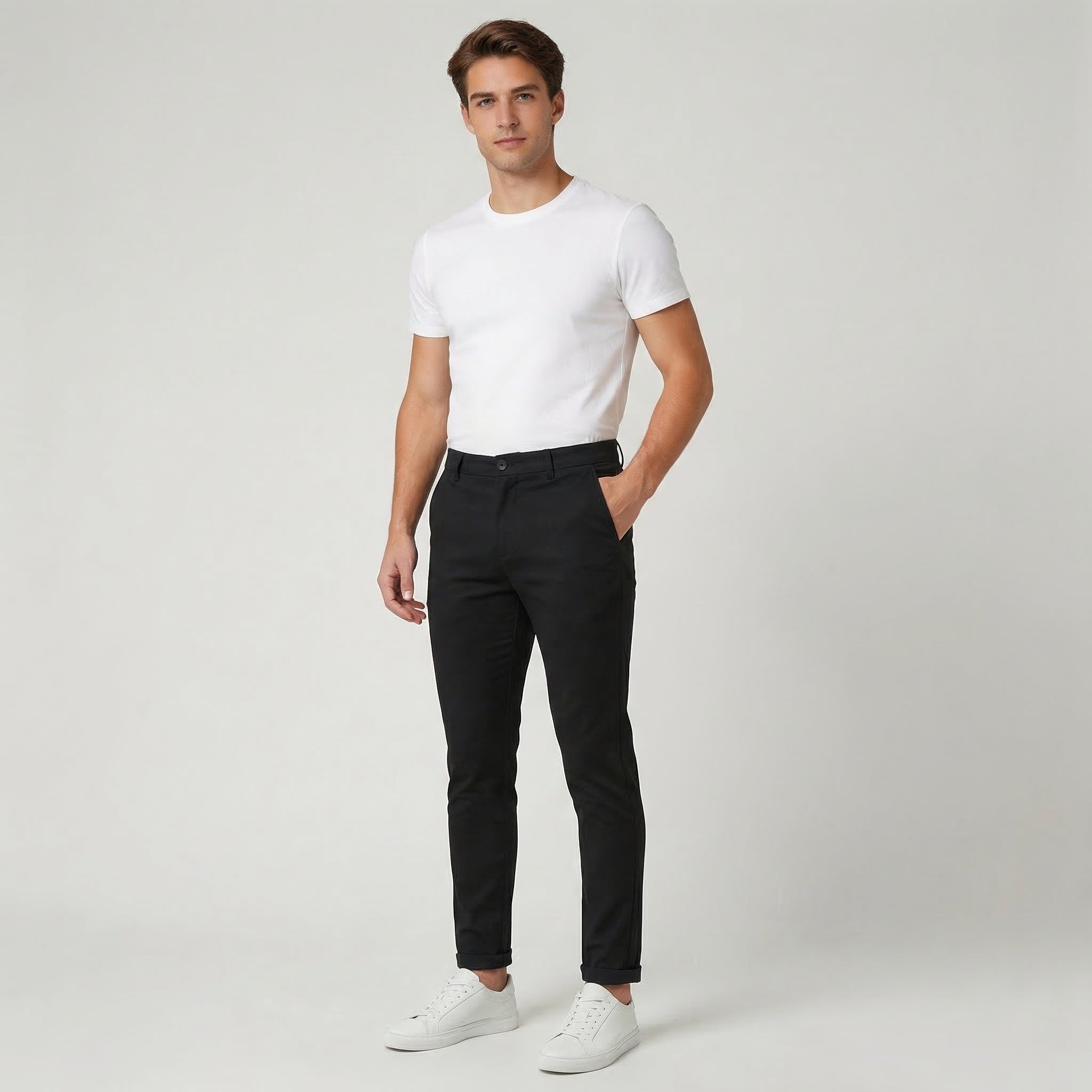 Men’s Tailored Fit Casual Smart Trousers