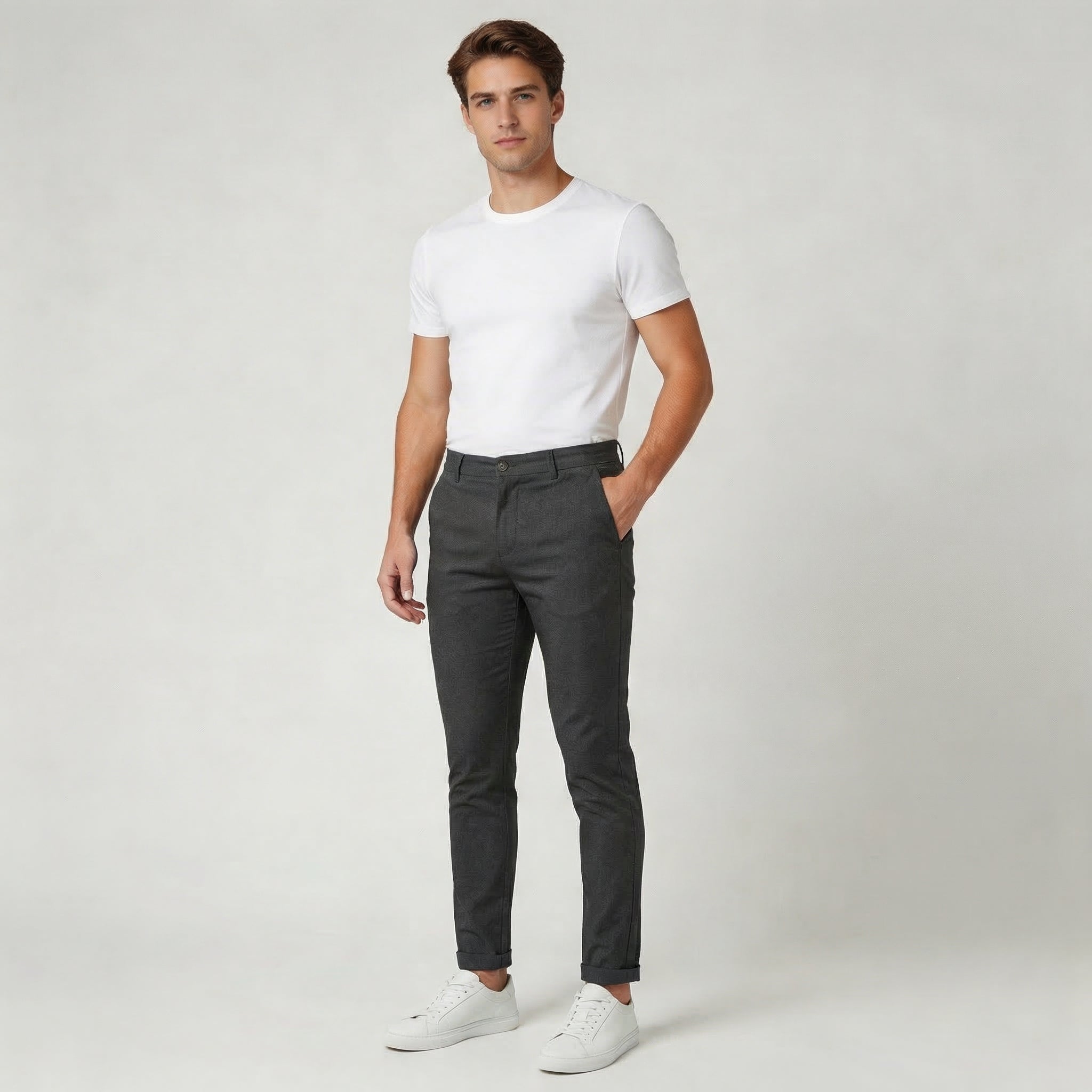 Men’s Tailored Fit Casual Smart Trousers