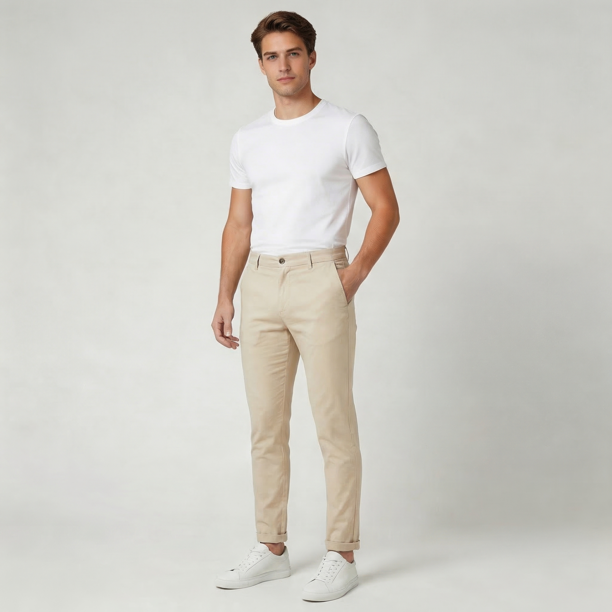 Men’s Tailored Fit Casual Smart Trousers