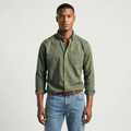 Men’s Oversized Long Sleeve Linen Shirt