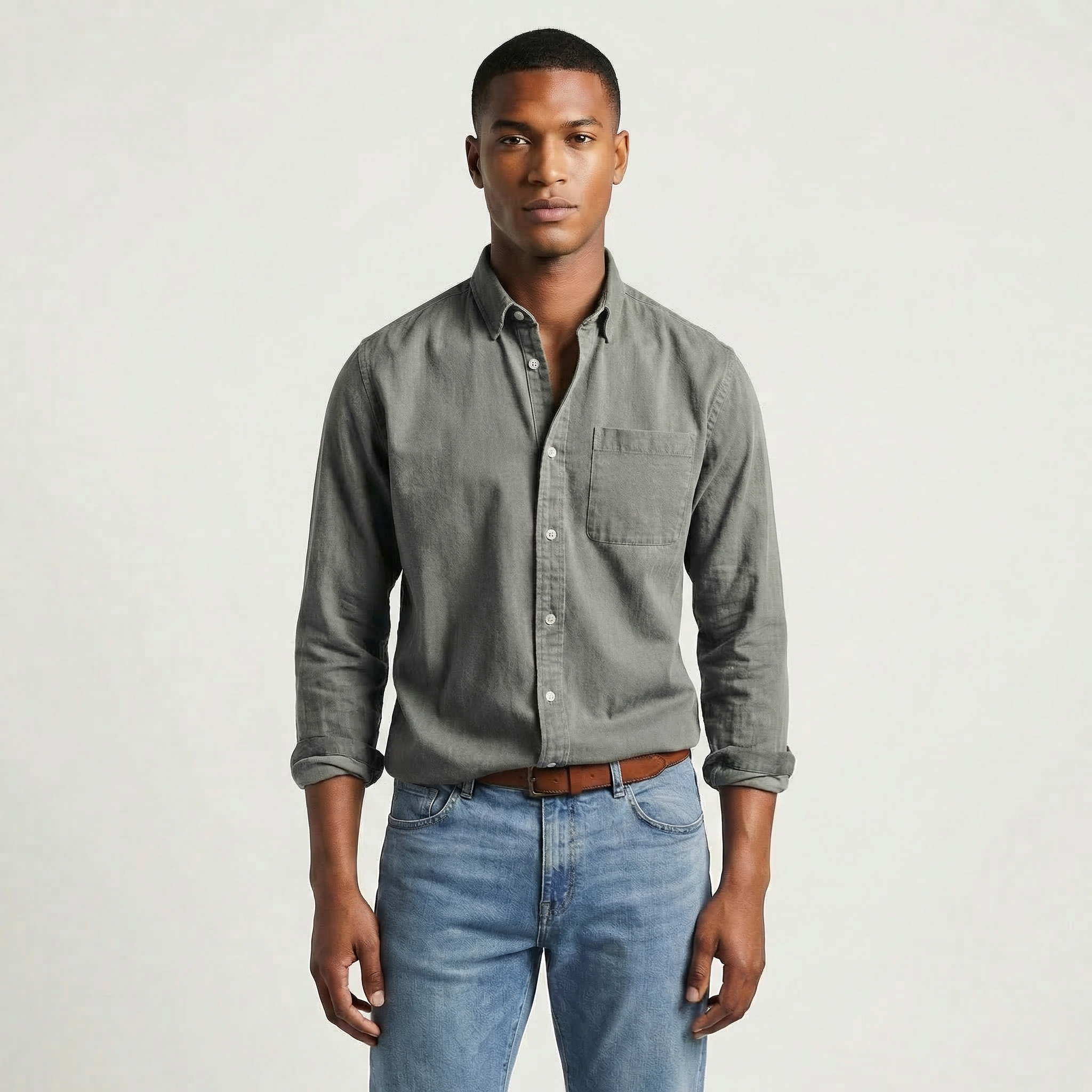 Men’s Oversized Long Sleeve Linen Shirt