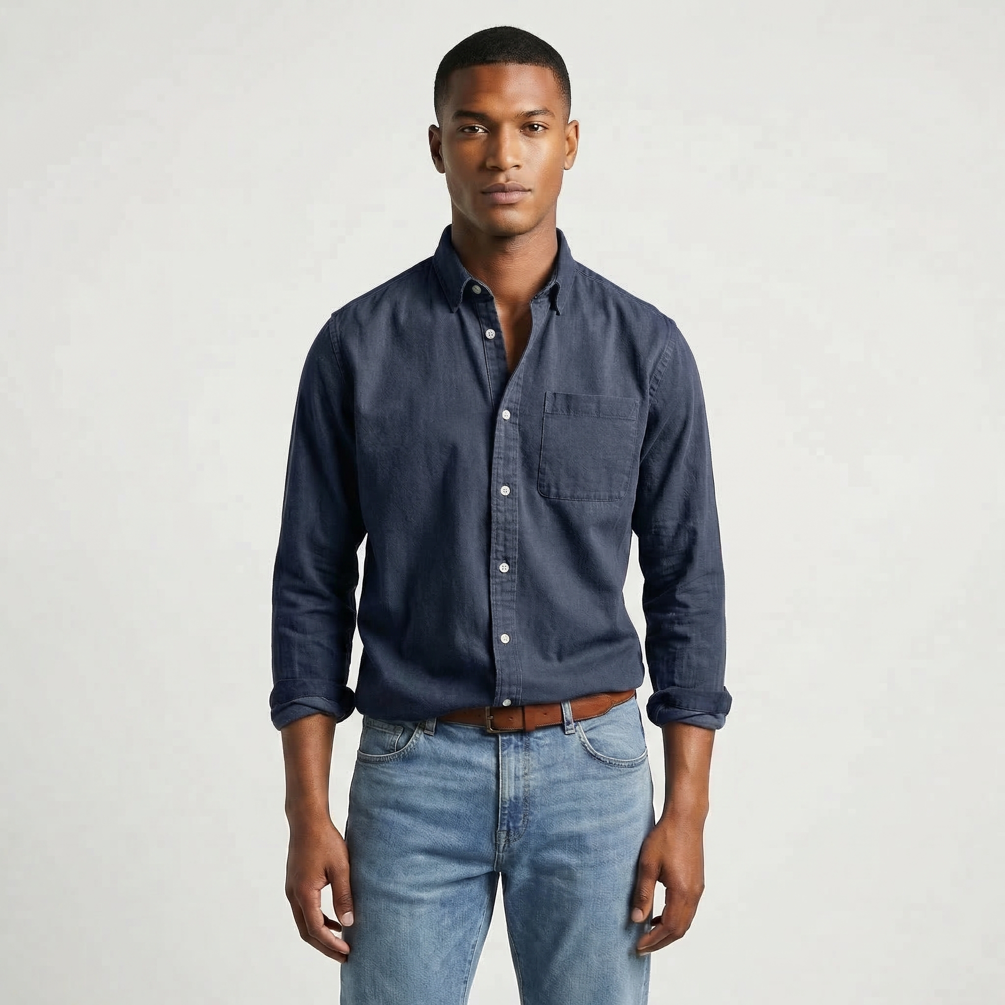 Men’s Oversized Long Sleeve Linen Shirt