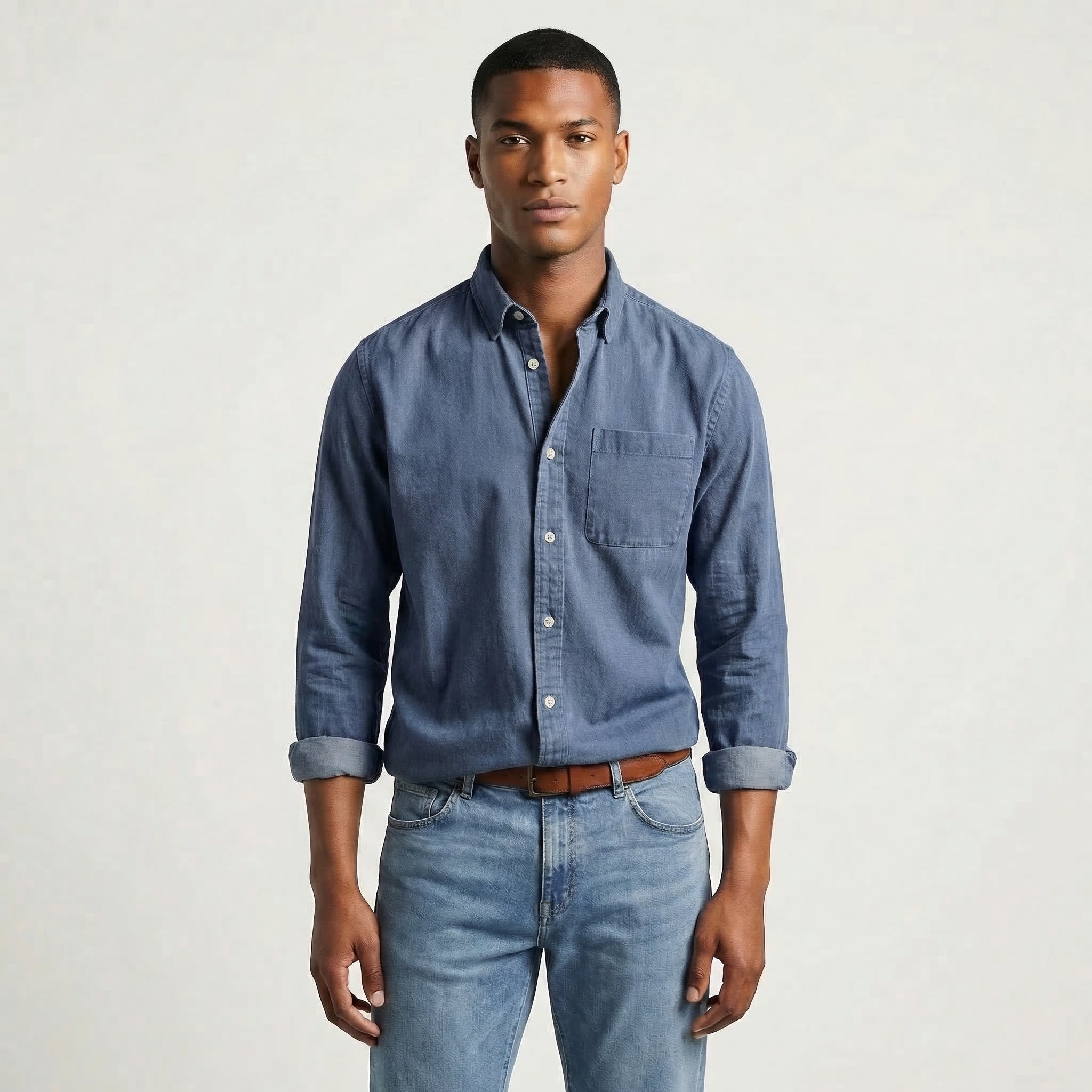 Men’s Oversized Long Sleeve Linen Shirt