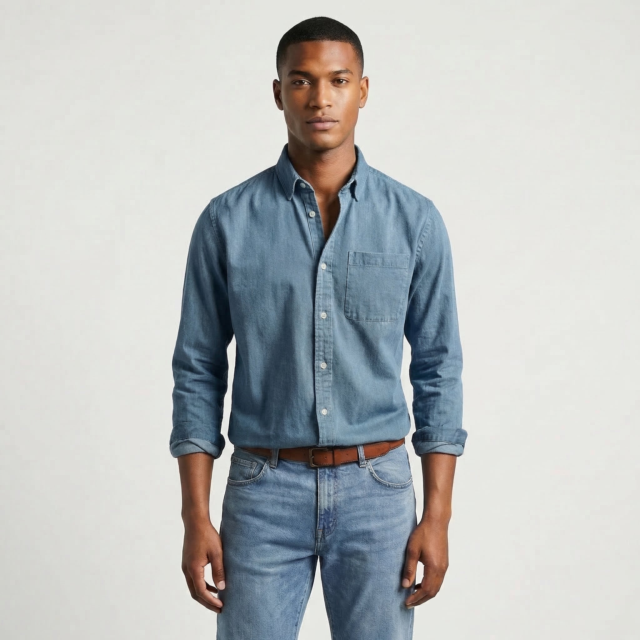 Men’s Oversized Long Sleeve Linen Shirt