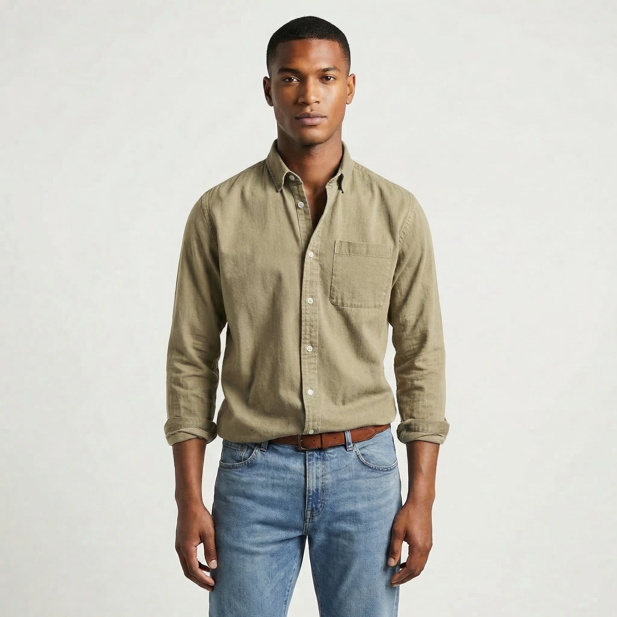 Men’s Oversized Long Sleeve Linen Shirt