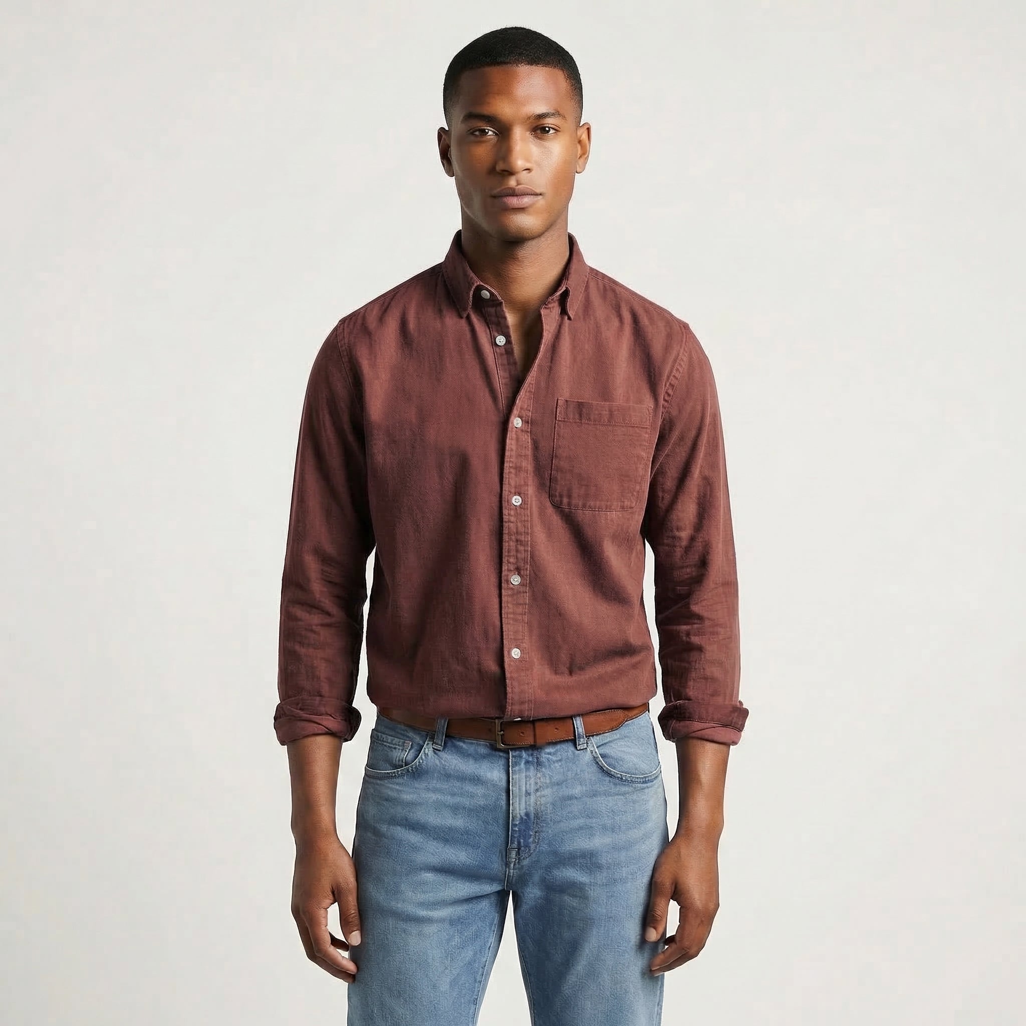 Men’s Oversized Long Sleeve Linen Shirt