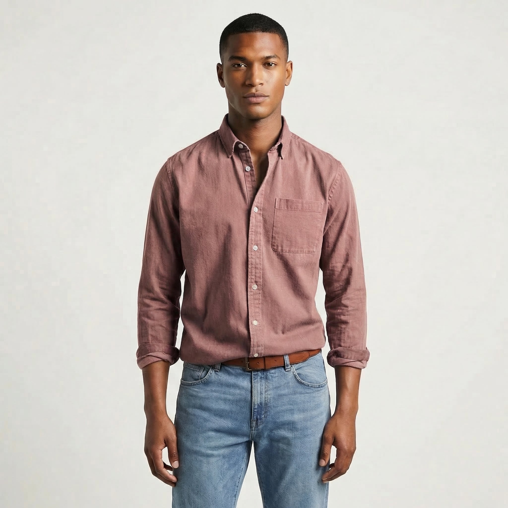 Men’s Oversized Long Sleeve Linen Shirt