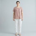 Women’s Oversized Linen Round Neck Short Sleeve Top