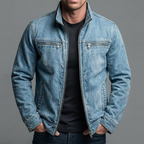 Herren Utility-Jacke mit Reißverschluss und Stehkragen