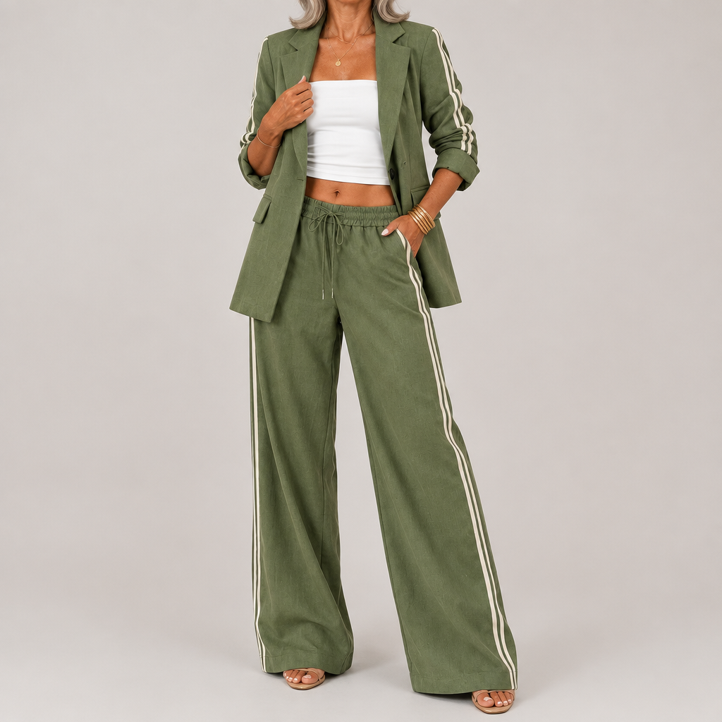 Women’s Striped Wide Leg Set