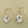 Women’s Two-Tone Disc Hoop Earrings