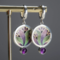 Women’s Floral Enamel Drop Earrings