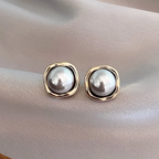 Women’s Grey Pearl Gold-Tone Stud Earrings