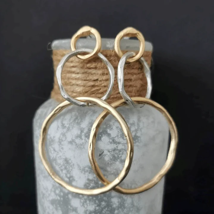 Women’s Two-Tone Linked Hoop Earrings