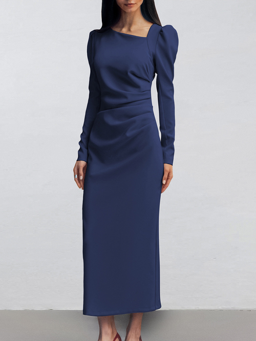 Elegantes Damen-Maxikleid mit fließender Passform und langen Ärmeln