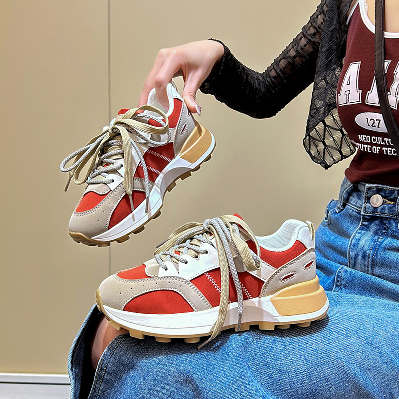 Damen Colour-Block-Sneaker mit atmungsaktivem Mesh und gepolsterter Sohle für Komfort