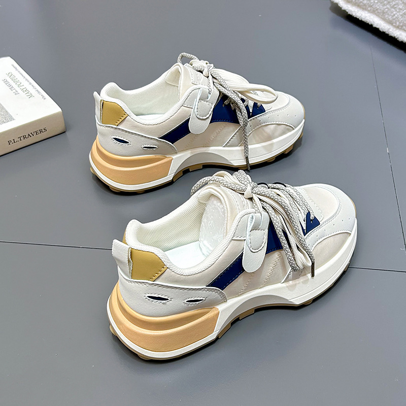 Women Colour Block Sneakers with Breathable Mesh and Cushioned Sole Comfort