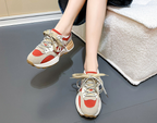Damen Colour-Block-Sneaker mit atmungsaktivem Mesh und gepolsterter Sohle für Komfort