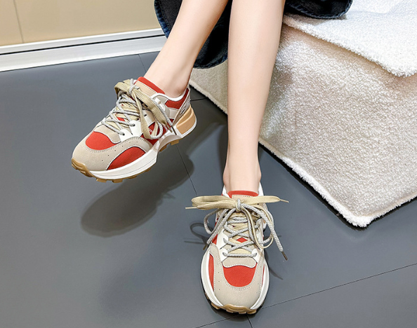 Damen Colour-Block-Sneaker mit atmungsaktivem Mesh und gepolsterter Sohle für Komfort