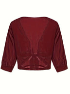 Women's Sheer Tie Front Cropped Bolero Shrug Cardigan