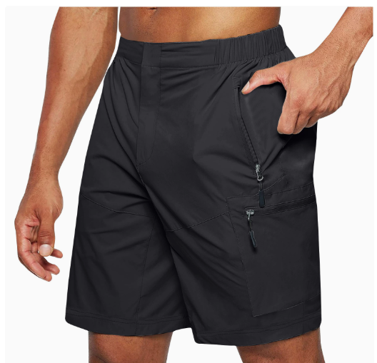 Men's Quick-Dry Utility Shorts with Zip Pockets and Comfort Fit