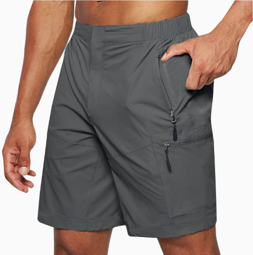 Men's Quick-Dry Utility Shorts with Zip Pockets and Comfort Fit