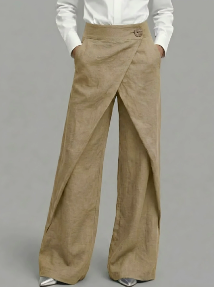 Pantalon large pour femme avec devant portefeuille