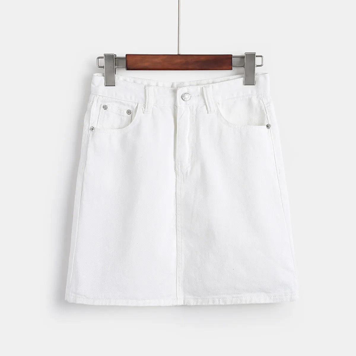 Damen Denim-Minirock mit strukturierter Passform und klarem, minimalistischem Design