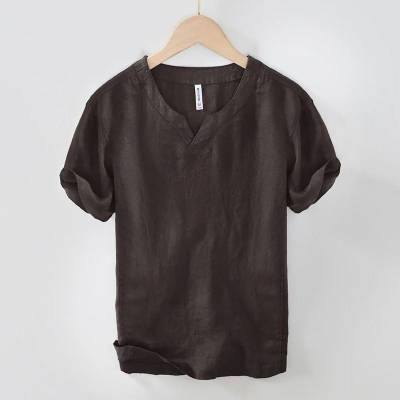 Chemise homme à encolure crantée et coupe décontractée