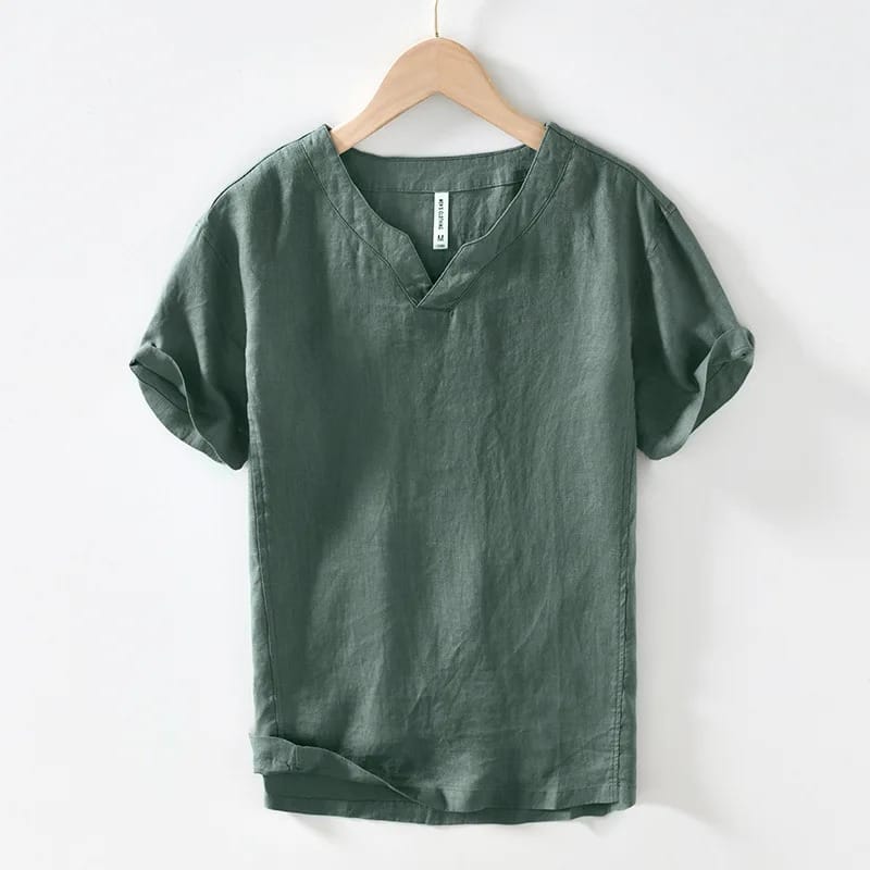 Chemise homme à encolure crantée et coupe décontractée