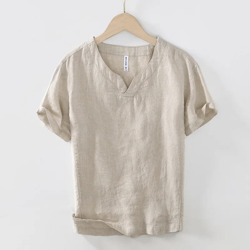 Chemise homme à encolure crantée et coupe décontractée