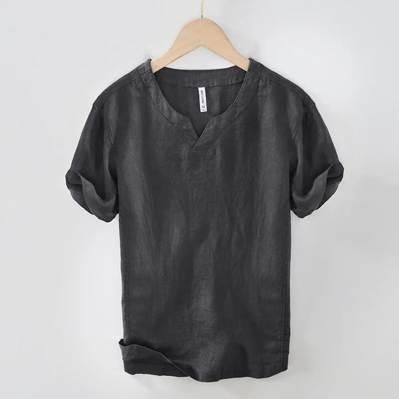 Chemise homme à encolure crantée et coupe décontractée