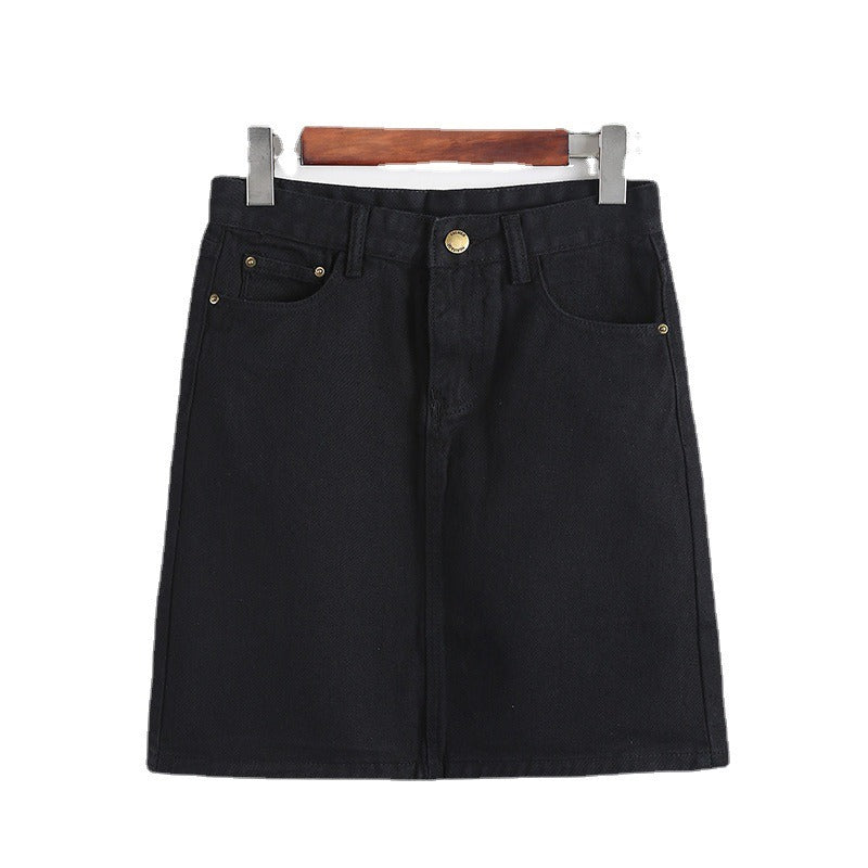 Women Denim Mini Skirt with Structured Fit and Clean Minimal Design