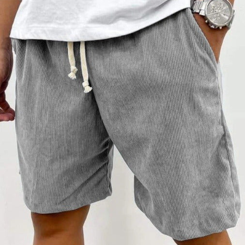 Herren Cord-Shorts mit lockerem Schnitt und verstellbarem Kordelzug in der Taille
