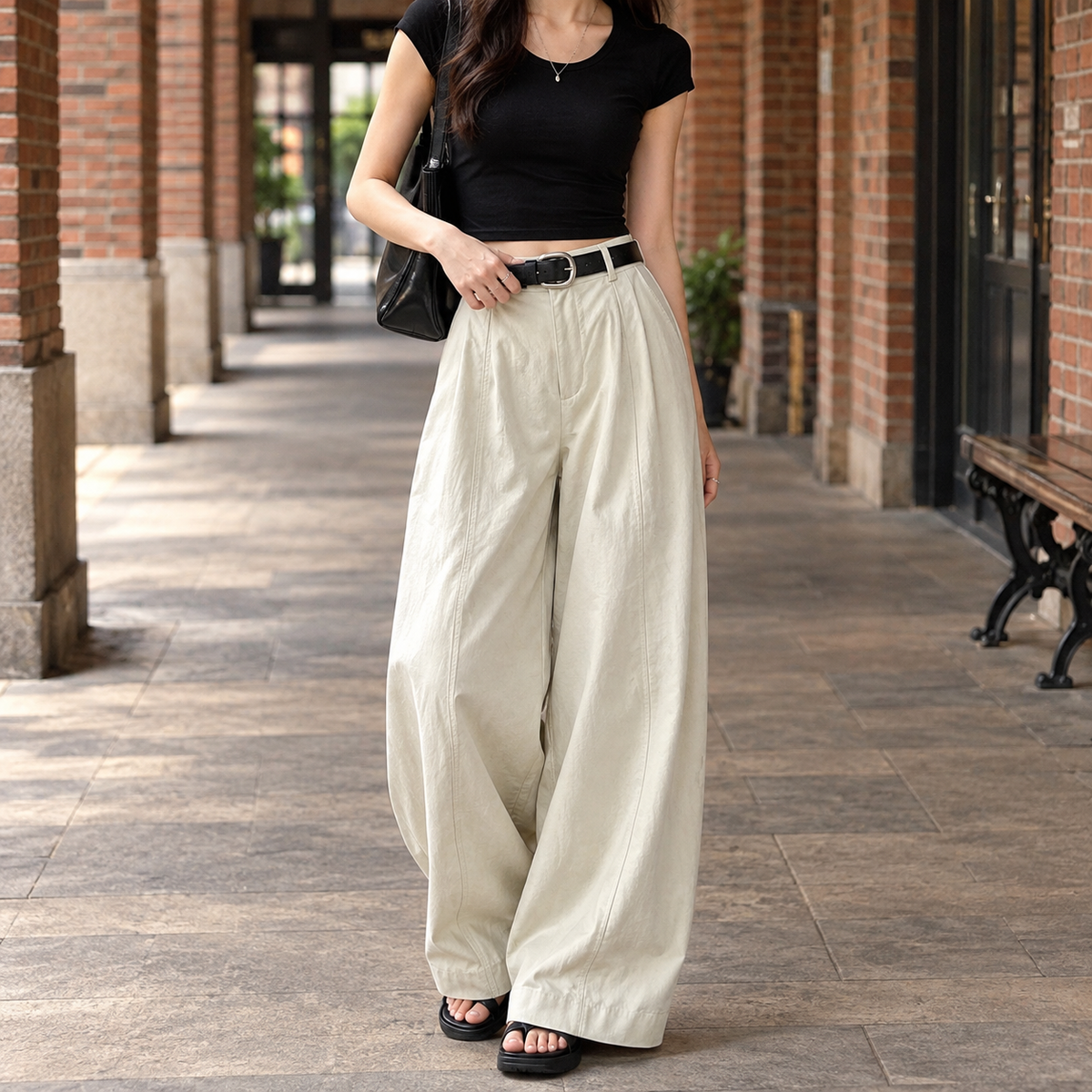 Women's High-Waisted Wide-Leg Pants