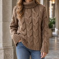 Women's Cable Knit Turtleneck Sweater