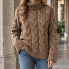Women's Cable Knit Turtleneck Sweater